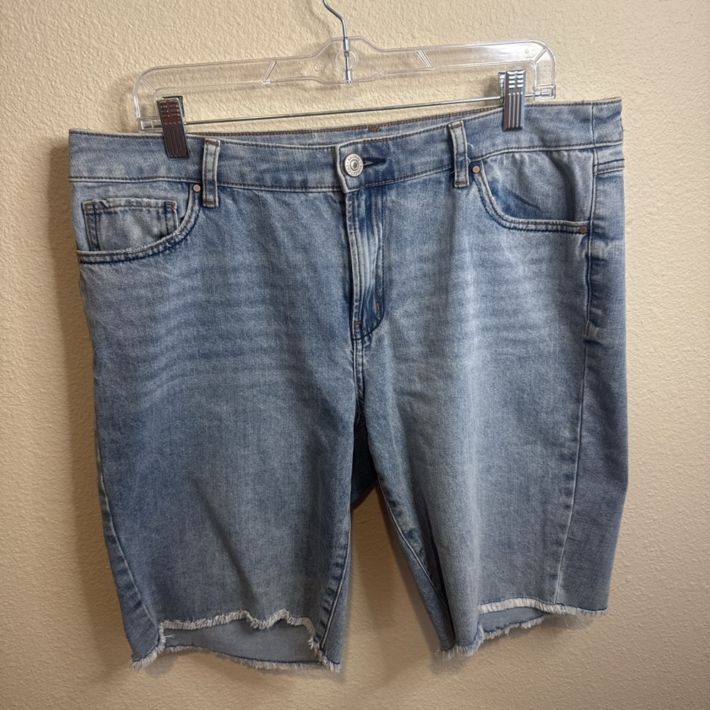 Women’s jean shorts with slightly distressing. Size 14.